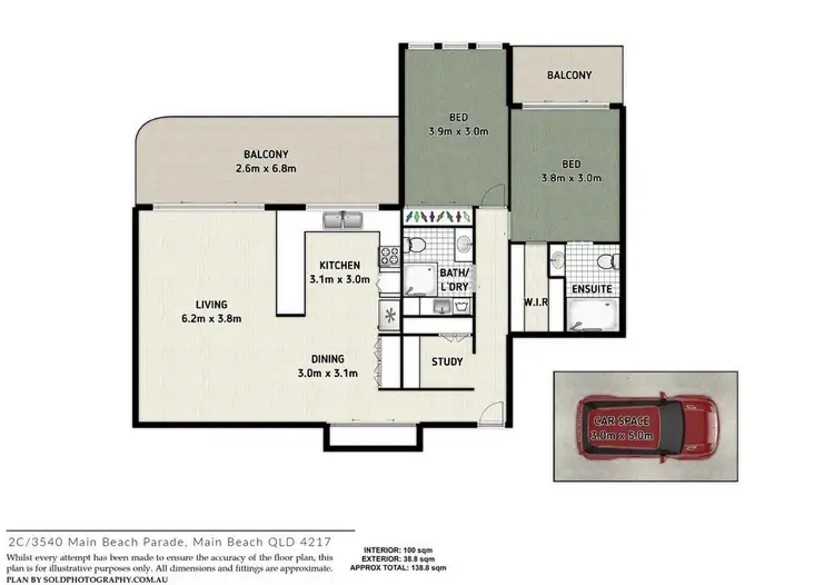 Floorplan of Homely apartment listing, 2C/3540 Main Beach Parade, Main Beach QLD 4217