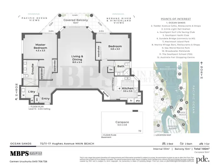Floorplan of Homely apartment listing, 72/11-17 Hughes Avenue, Main Beach QLD 4217