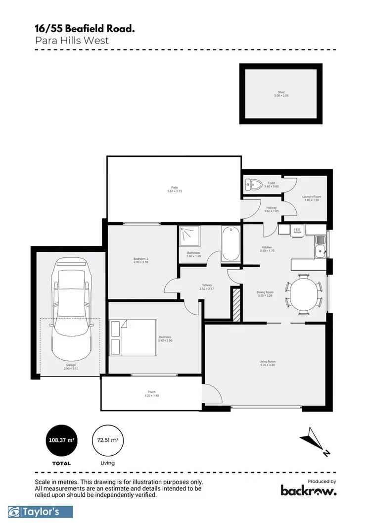 Floorplan of Homely unit listing, 16/55 Beafield Road, Para Hills West SA 5096