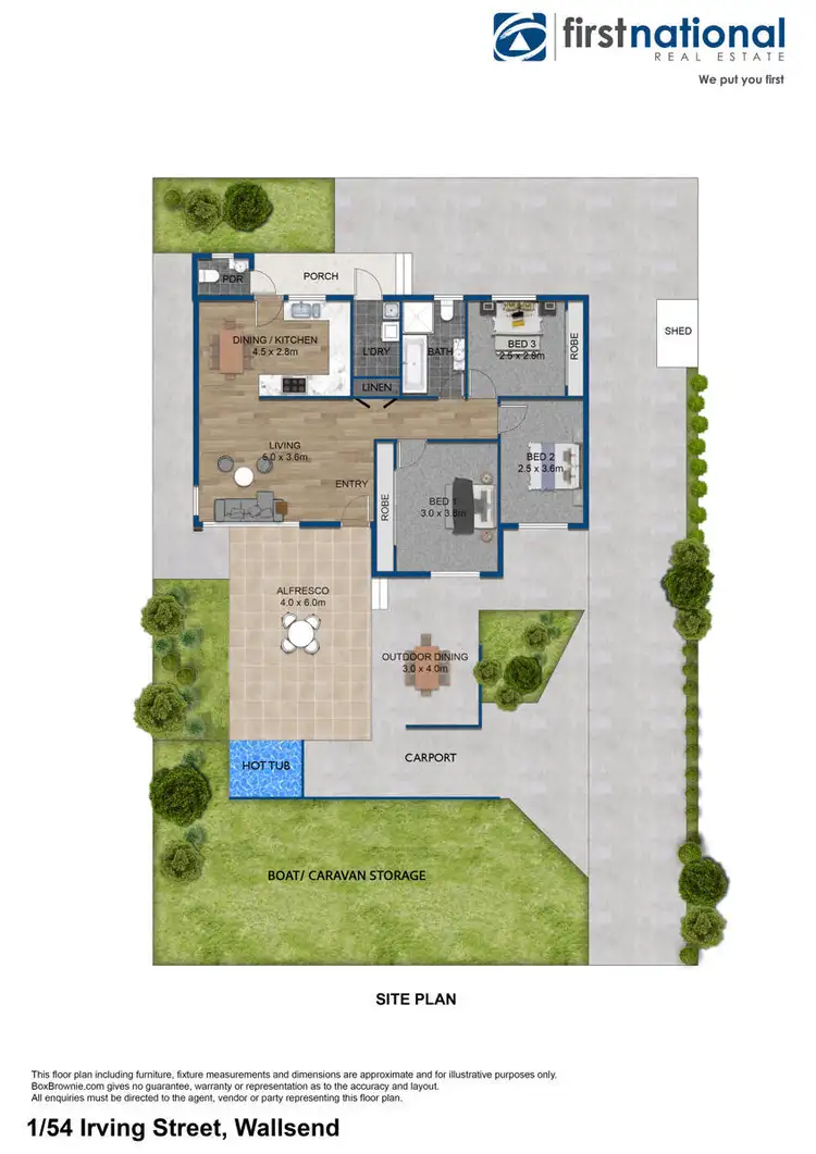 Floorplan of Homely house listing, 1/54 Irving Street, Wallsend NSW 2287