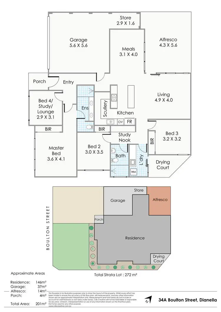 Floorplan of Homely house listing, 34A Boulton Street, Dianella WA 6059