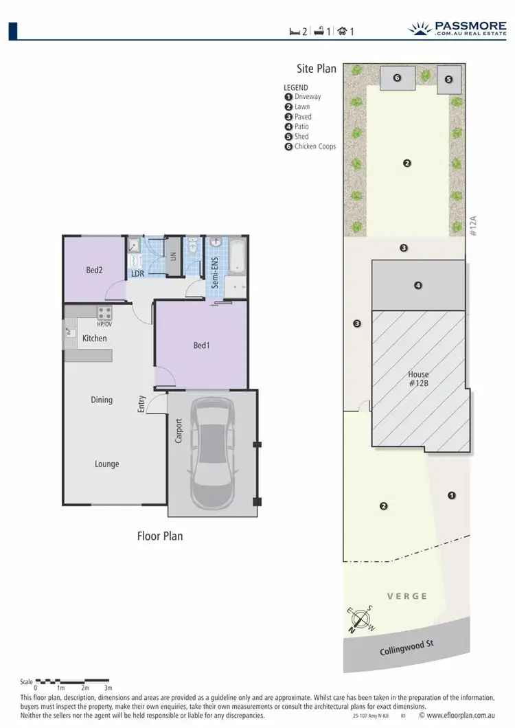Floorplan of Homely semi-detached listing, 12B Collingwood Street, Dianella WA 6059
