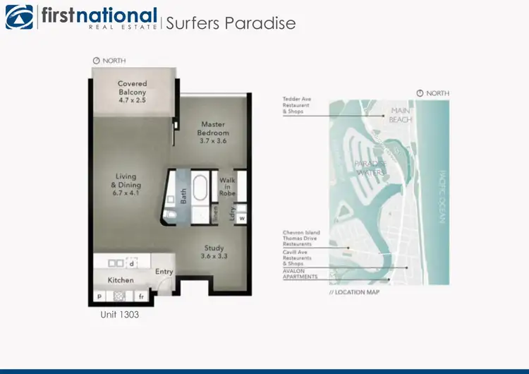 Floorplan of Homely apartment listing, 1303/4 Wahroonga Place, Surfers Paradise QLD 4217