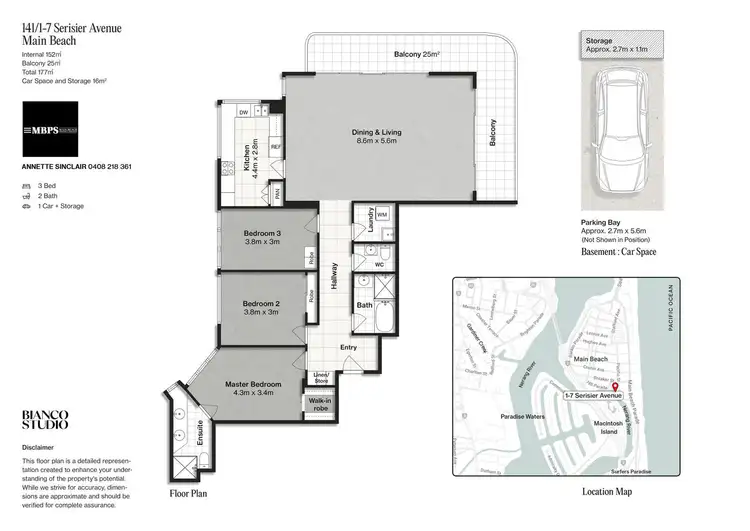 Floorplan of Homely apartment listing, 141/1 Serisier Avenue, Main Beach QLD 4217