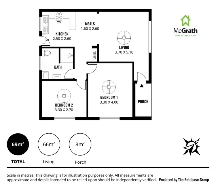 Floorplan of Homely unit listing, 1/96 Cliff Street, Glengowrie SA 5044