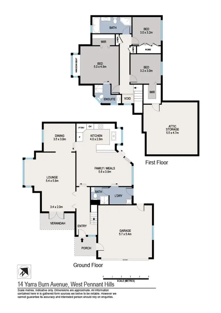 Floorplan of Homely semi-detached listing, 14 Yarra Burn Avenue, West Pennant Hills NSW 2125