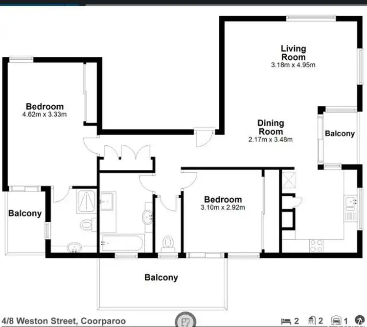 Floorplan of Homely apartment listing, 4/8 Weston Street, Coorparoo QLD 4151
