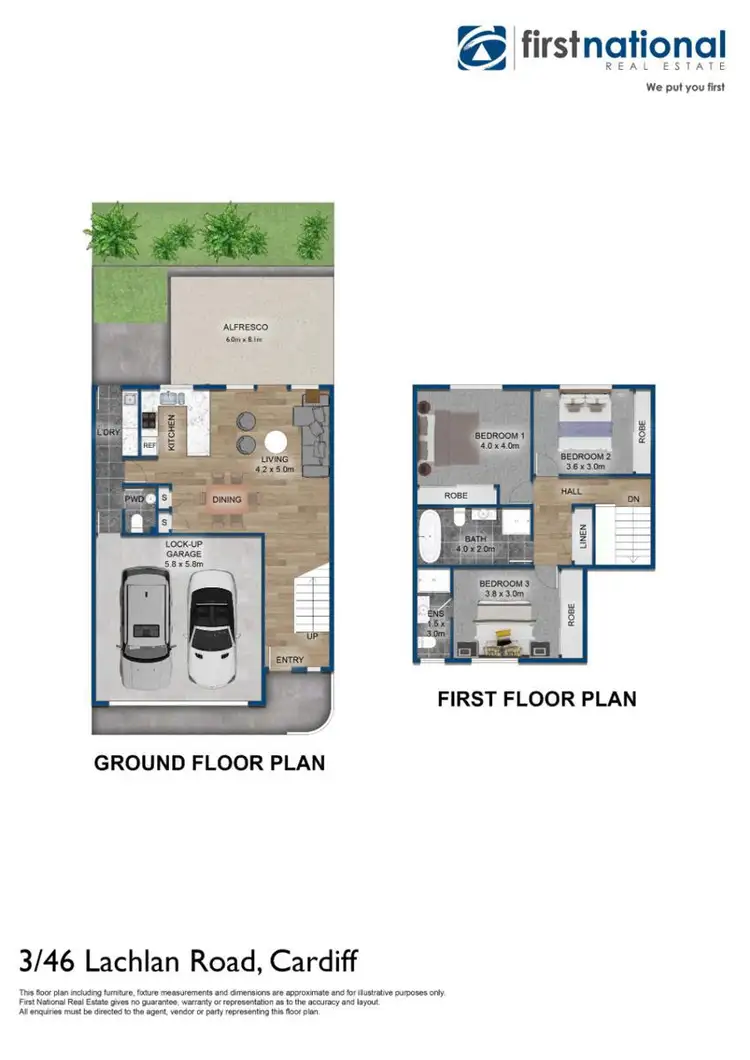 Floorplan of Homely townhouse listing, 3/46 Lachlan Road, Cardiff NSW 2285