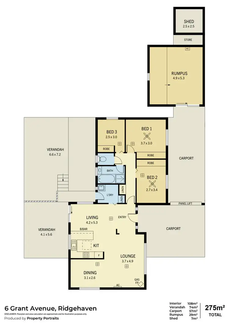 Floorplan of Homely house listing, 6 Grant Avenue, Ridgehaven SA 5097