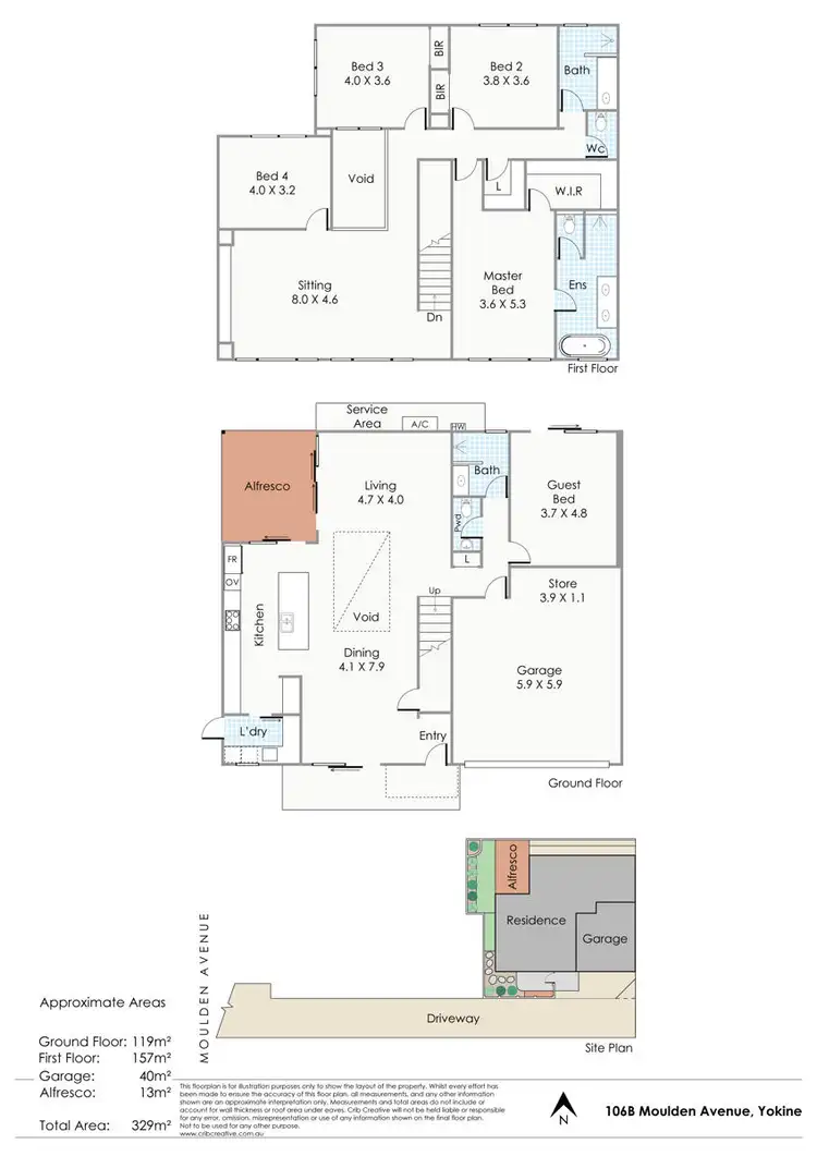Floorplan of Homely townhouse listing, 106B Moulden Avenue, Yokine WA 6060