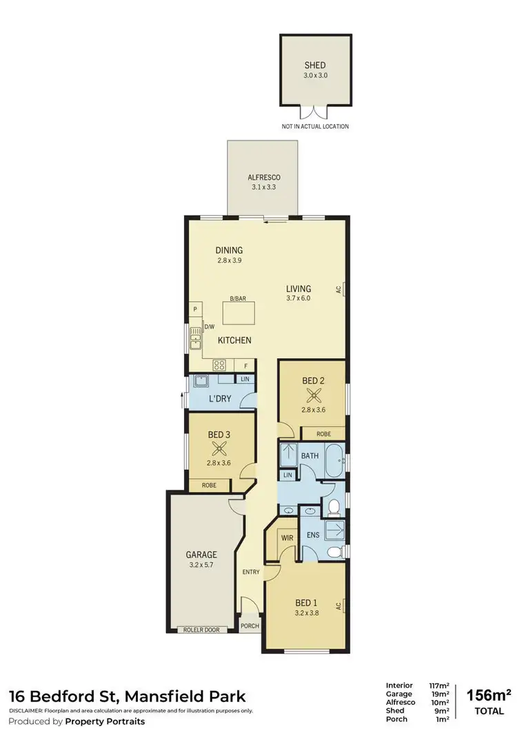 Floorplan of Homely house listing, 16 Bedford Street, Mansfield Park SA 5012