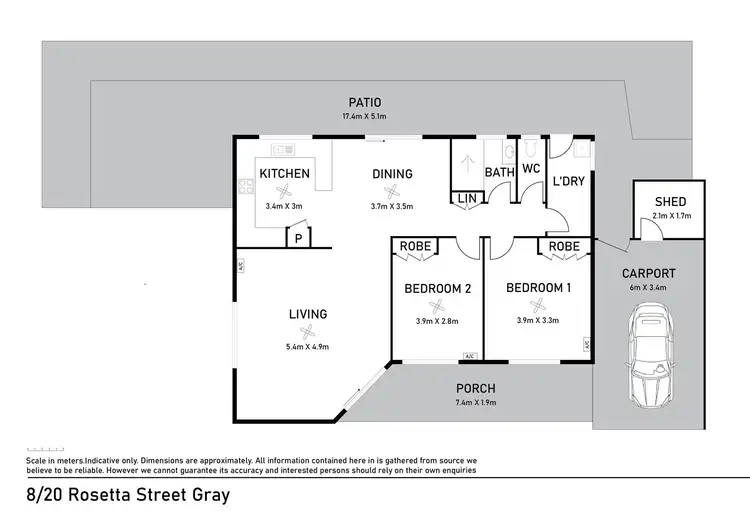 Floorplan of Homely unit listing, 8/20 Rosetta Street, Gray NT 830
