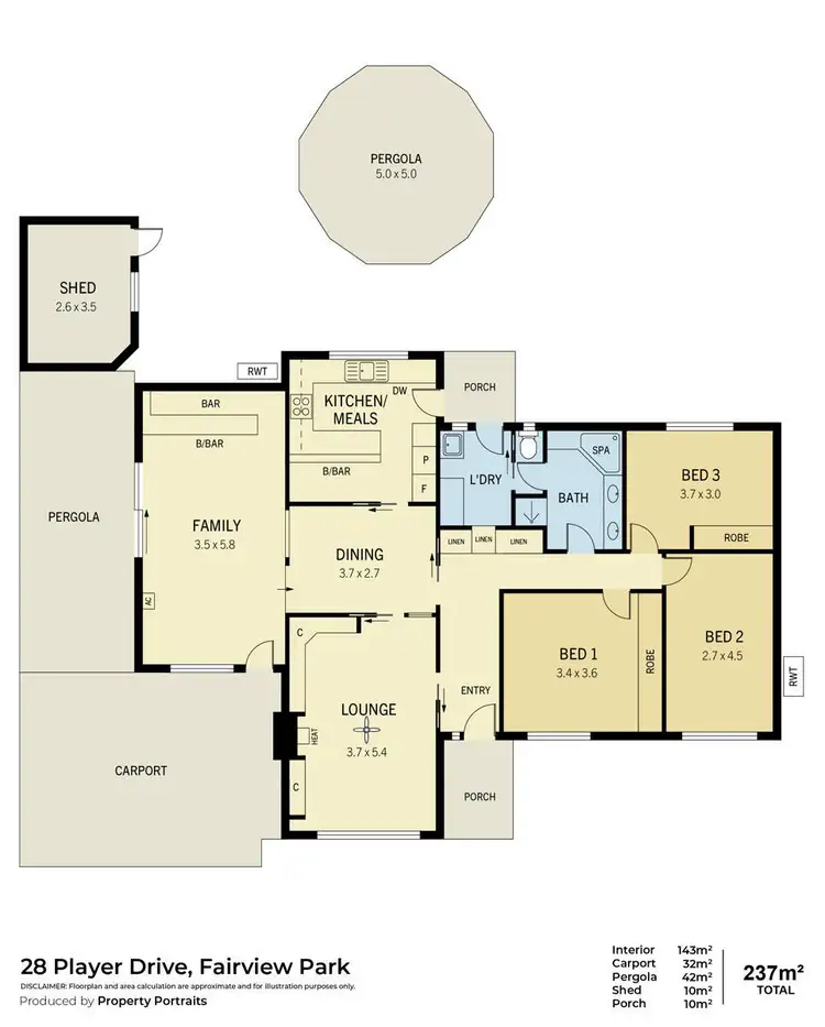 Floorplan of Homely house listing, 28 Player Drive, Fairview Park SA 5126