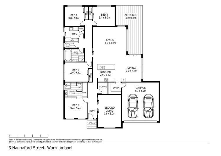 Floorplan of Homely house listing, 3 Hannaford Street, Warrnambool VIC 3280