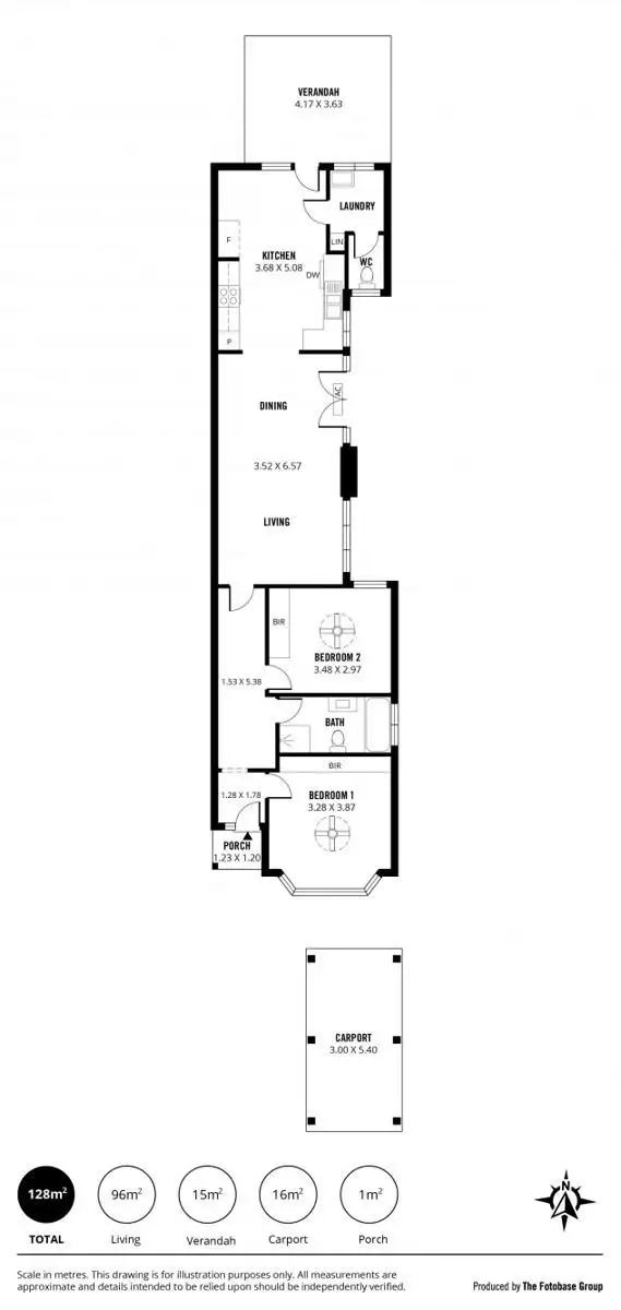 Floorplan of Homely unit listing, 1/7 Roebuck Street, Mile End SA 5031