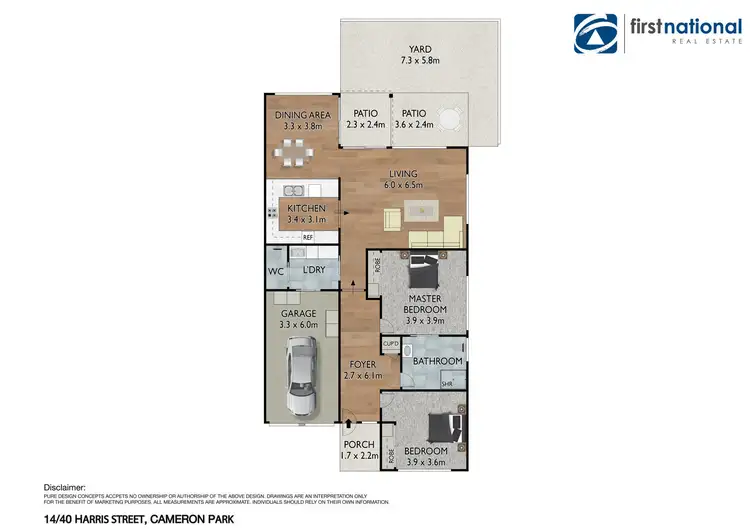 Floorplan of Homely unit listing, 14/40 Harris Street, Cameron Park NSW 2285