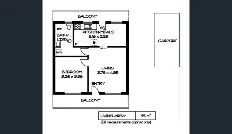 Floorplan of Homely unit listing, 9/77 Diagonal Road, Somerton Park SA 5044