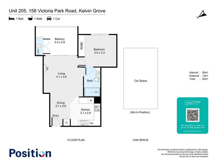 Floorplan of Homely house listing, 205/158 Victoria Park Road, Kelvin Grove QLD 4059