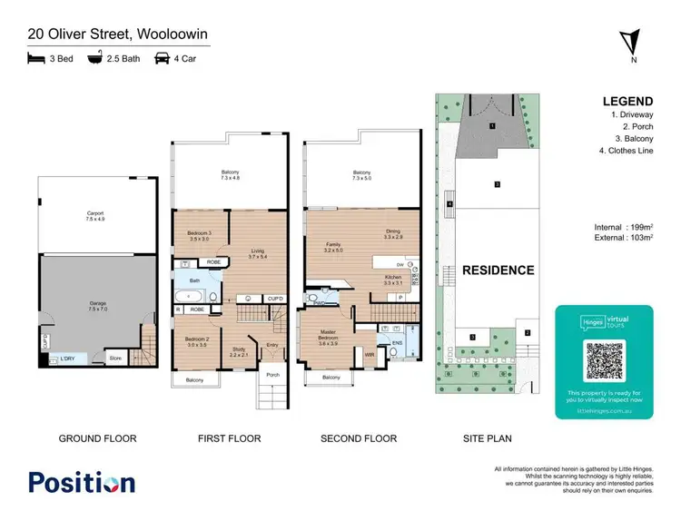 Floorplan of Homely townhouse listing, 20 Oliver Street, Wooloowin QLD 4030
