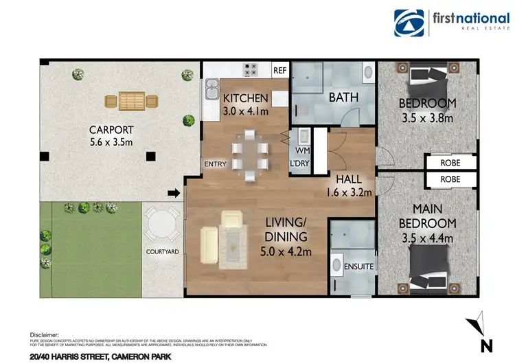 Floorplan of Homely apartment listing, 20/40 Harris Street, Cameron Park NSW 2285