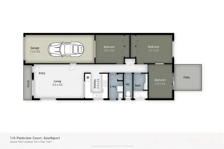 Floorplan of Homely townhouse listing, 1/6 Parkview Court, Southport QLD 4215