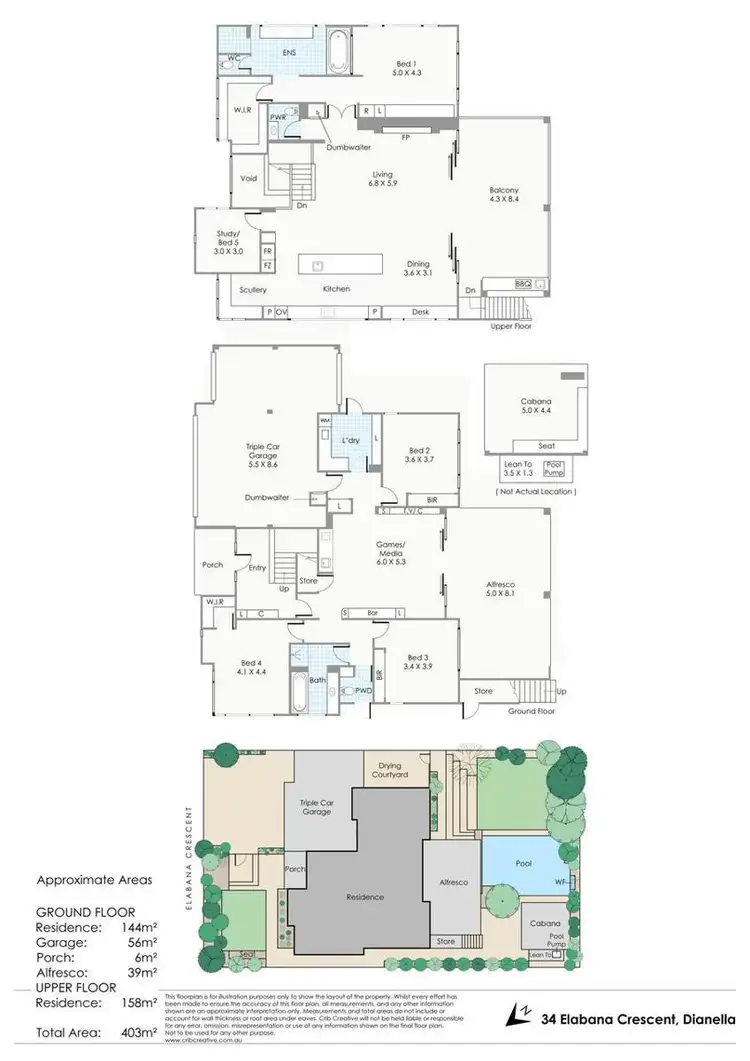 Floorplan of Homely house listing, 34 Elabana Crescent, Dianella WA 6059