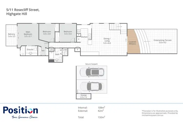 Floorplan of Homely house listing, 5/11 Rosecliffe Street, Highgate Hill QLD 4101