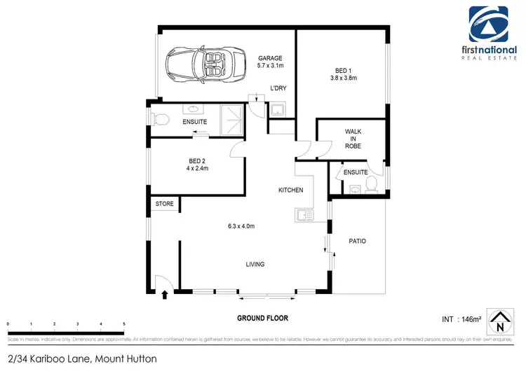 Floorplan of Homely unit listing, 2/34 Kariboo Lane, Mount Hutton NSW 2290