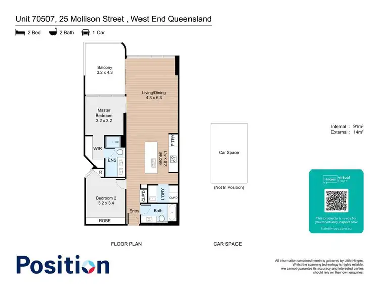 Floorplan of Homely house listing, 70507/25 Mollison Street, South Brisbane QLD 4101