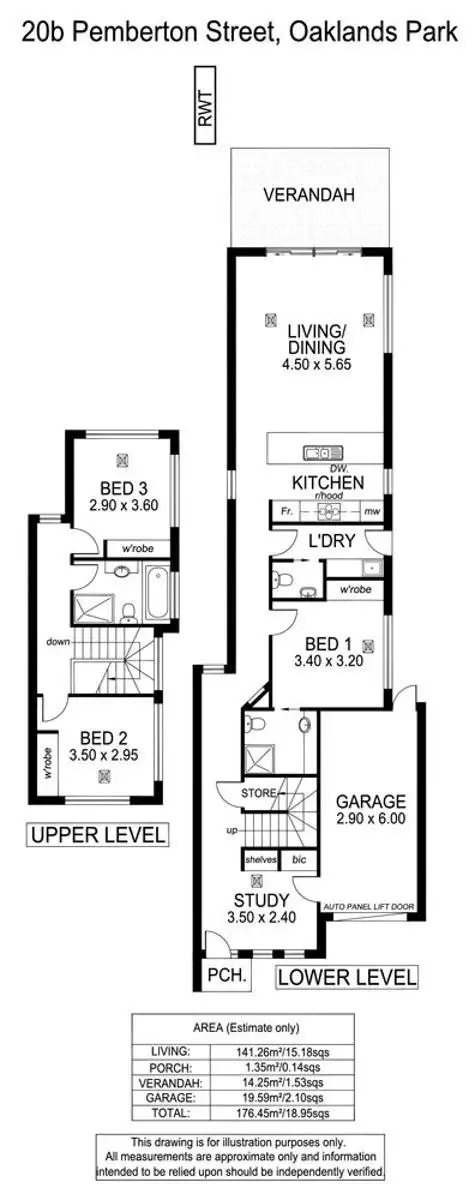 Floorplan of Homely house listing, 20B Pemberton Street, Oaklands Park SA 5046