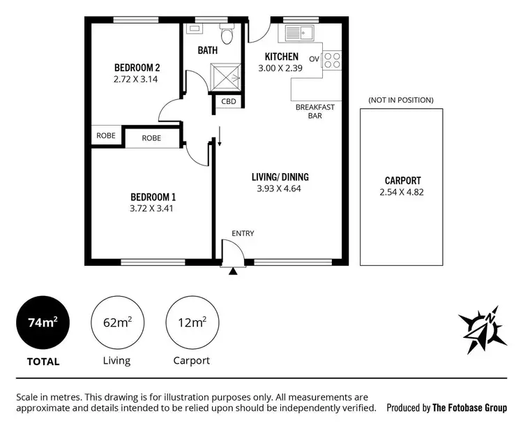 Floorplan of Homely unit listing, 1/72 Spring Street, Queenstown SA 5014