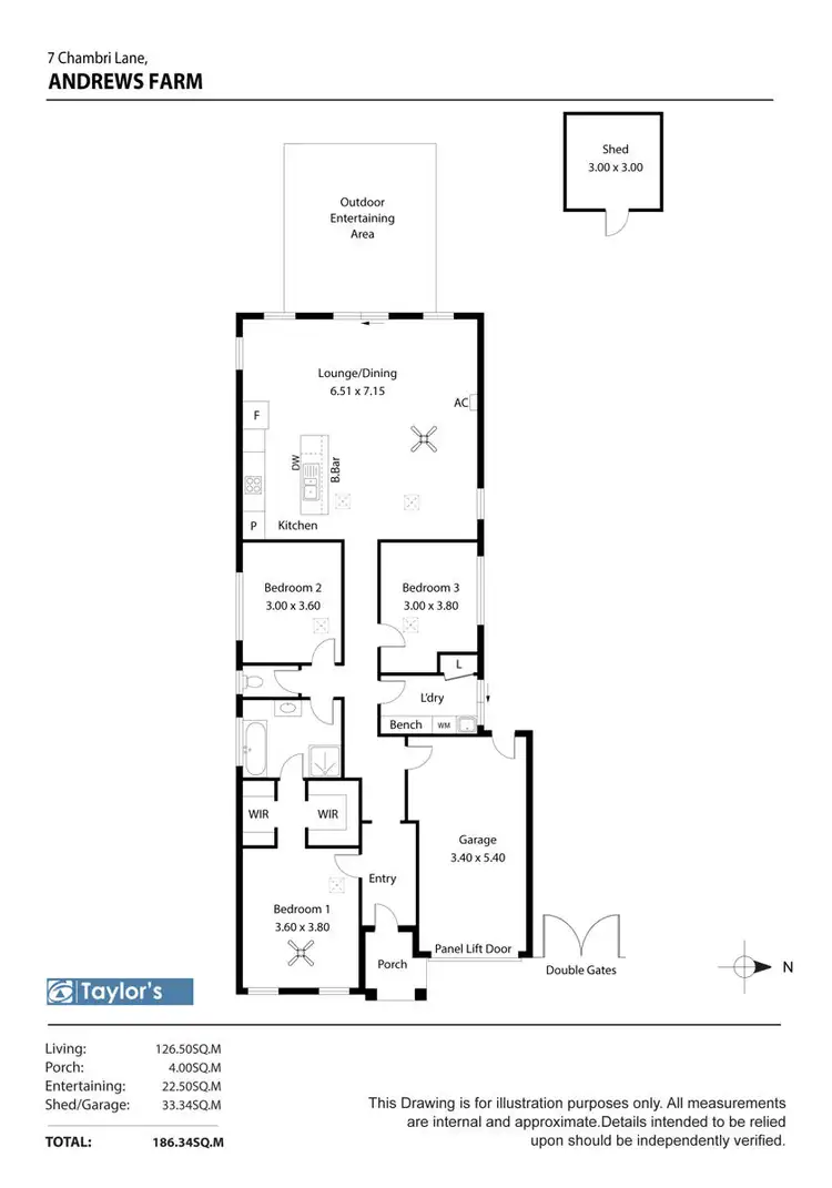 Floorplan of Homely house listing, 7 Chambri Lane, Andrews Farm SA 5114
