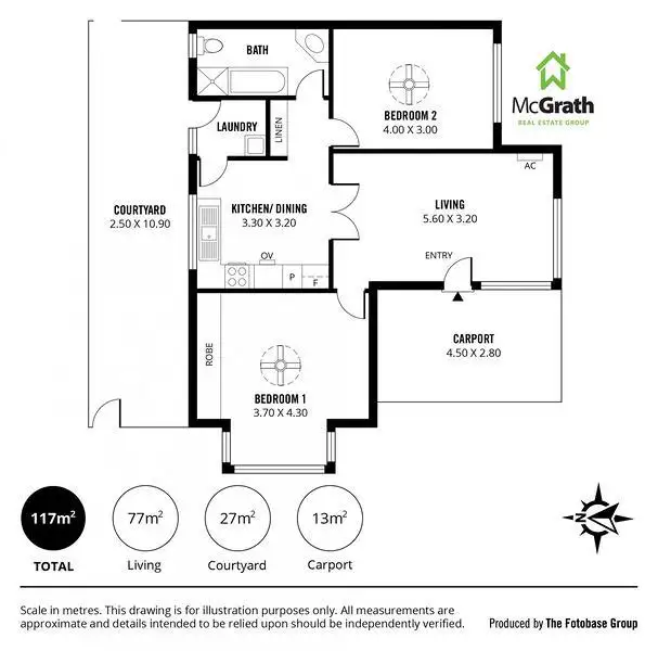 Floorplan of Homely unit listing, 1/2 First Avenue, Glenelg East SA 5045
