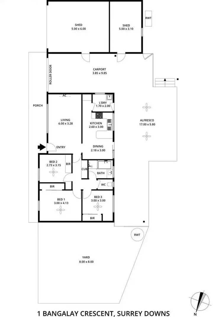 Floorplan of Homely house listing, 1 Bangalay Crescent, Surrey Downs SA 5126