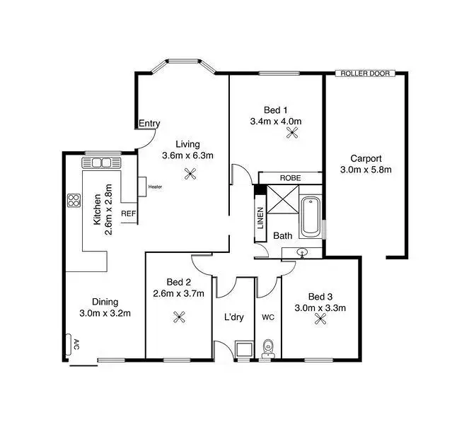 Floorplan of Homely house listing, 3/27-29 Russell Street, Glenelg North SA 5045