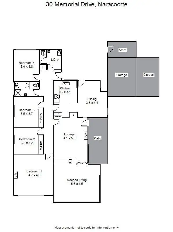 Floorplan of Homely house listing, 30 Memorial Drive, Naracoorte SA 5271