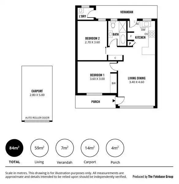Floorplan of Homely unit listing, 2/12 Jetty Road, Brighton SA 5048