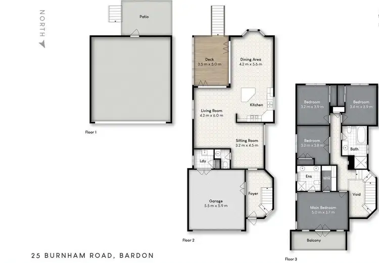Floorplan of Homely house listing, 25 Burnham Road, Bardon QLD 4065