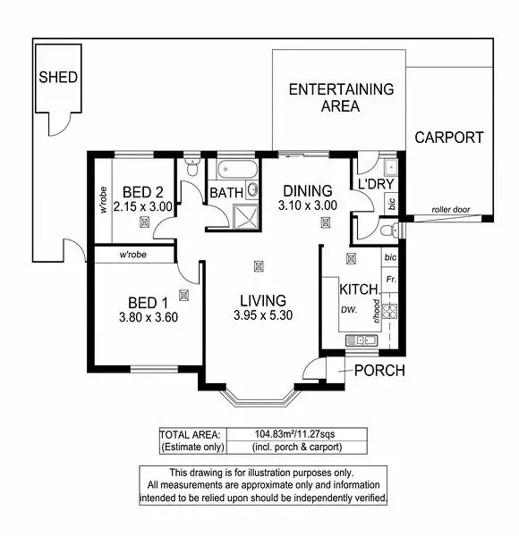 Floorplan of Homely unit listing, 2/10 Tarcoola Street, Brighton SA 5048
