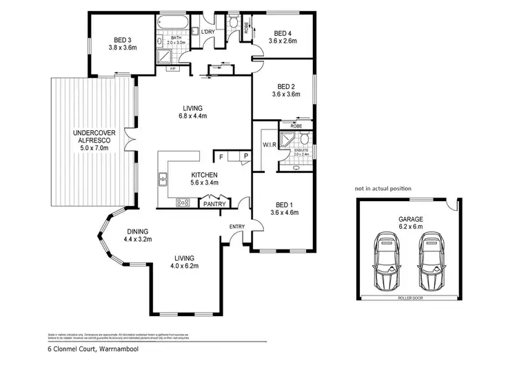 Floorplan of Homely house listing, 6 Clonmel Court, Warrnambool VIC 3280