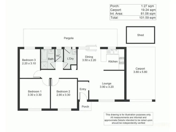 Floorplan of Homely house listing, 15 Burdett Drive, Paralowie SA 5108
