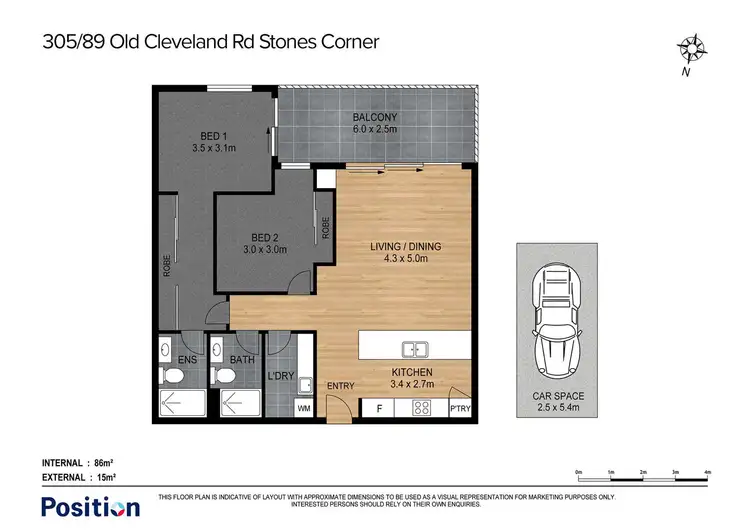 Floorplan of Homely house listing, 305/89 Old Cleveland Road, Stones Corner QLD 4120