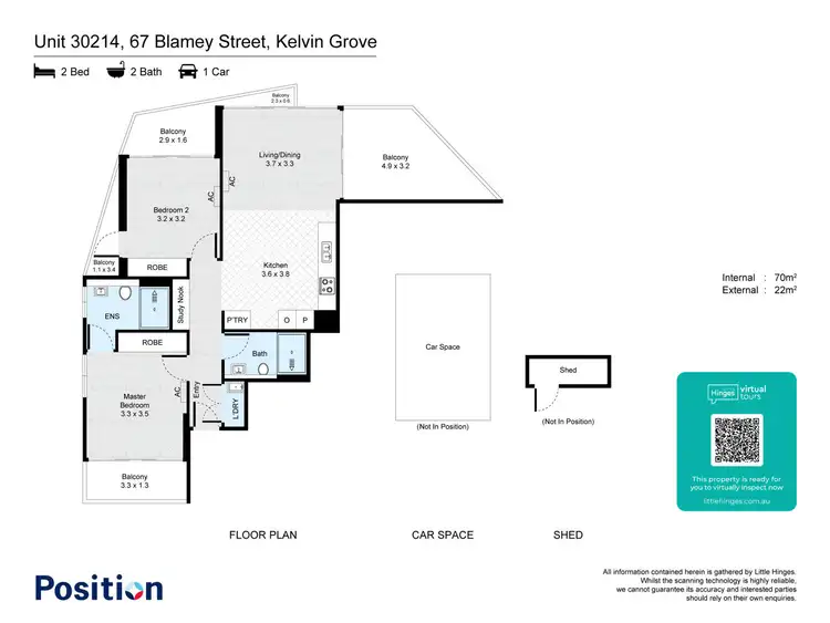 Floorplan of Homely house listing, 30214/63 Blamey Street, Kelvin Grove QLD 4059