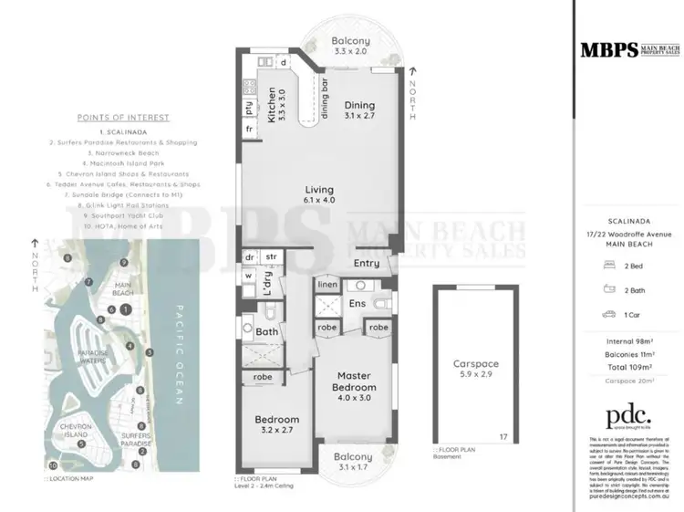 Floorplan of Homely apartment listing, 17/22 Woodroffe Avenue, Main Beach QLD 4217