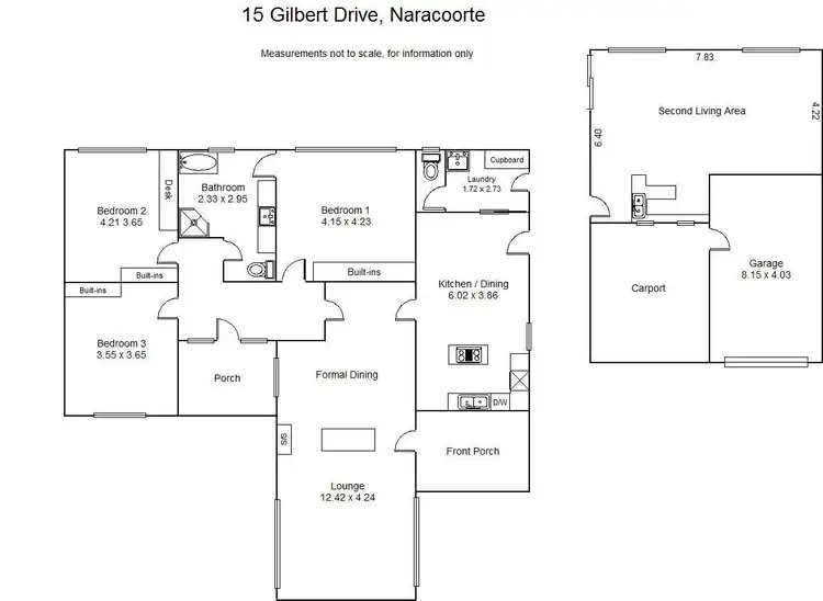 Floorplan of Homely house listing, 15 Gilbert Drive, Naracoorte SA 5271