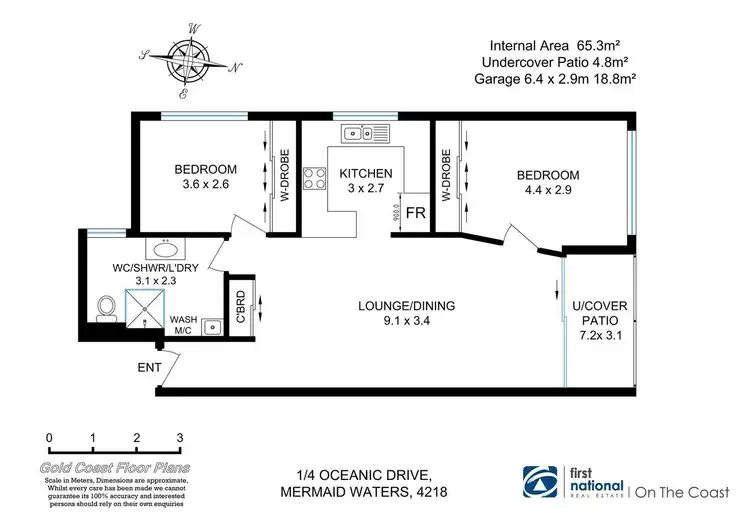 Floorplan of Homely apartment listing, 1/4 Oceanic Drive, Mermaid Waters QLD 4218