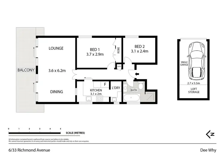 Floorplan of Homely unit listing, 6/33 Richmond Avenue, Dee Why NSW 2099