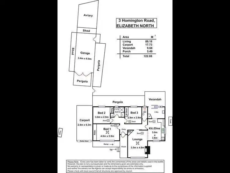 Floorplan of Homely house listing, 3 Homington Road, Elizabeth North SA 5113