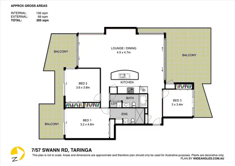 Floorplan of Homely apartment listing, 7/57 Swann Road, Taringa QLD 4068