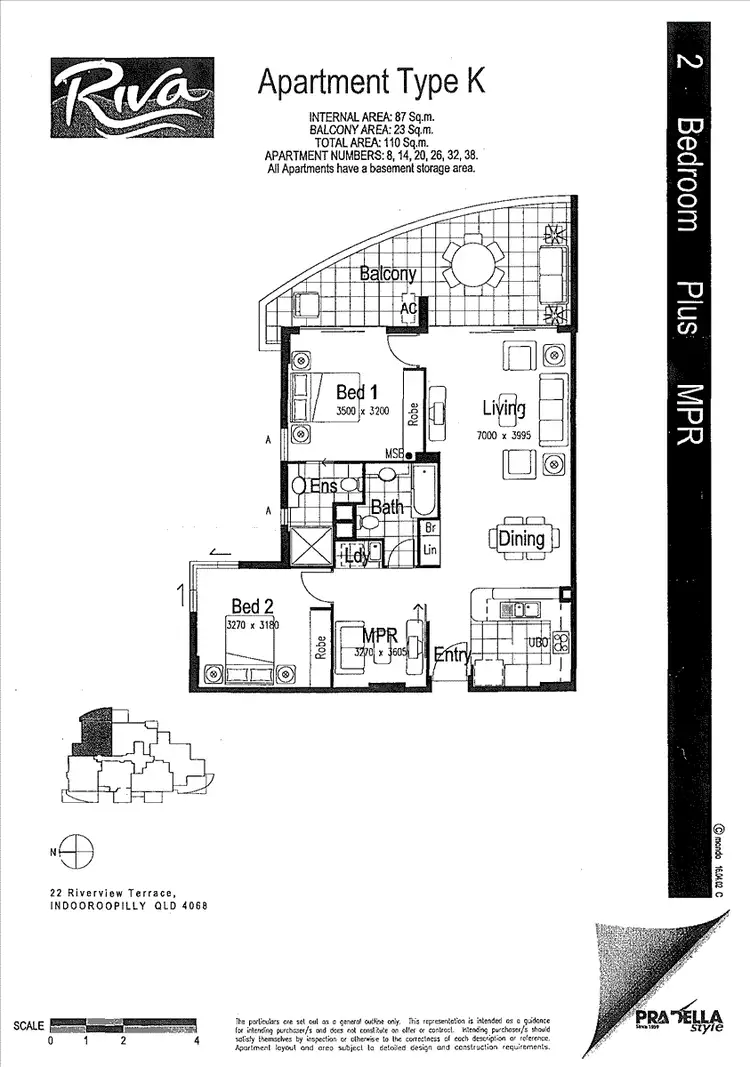 Floorplan of Homely apartment listing, 38/22 Riverview Terrace, Indooroopilly QLD 4068